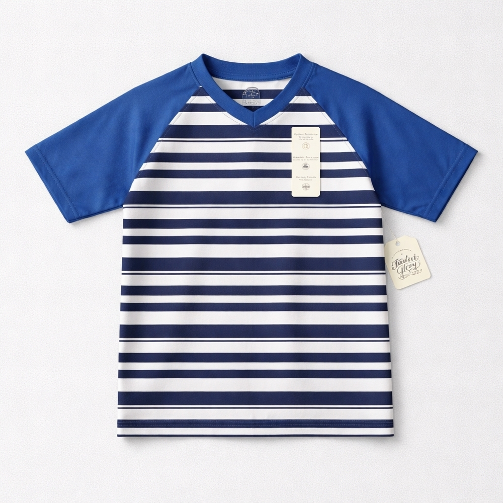 Faded Glory Navy and White Striped Tee